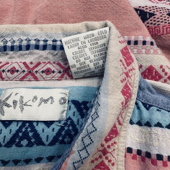 VINTAGE Kikomo Button Up Shirt Womens M Aztec Southwestern Western - Picture 7 of 9